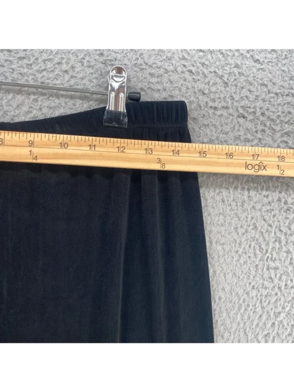 Chicos Pants Womens 1 US 8 Travelers Black Knit Stretch Straight Leg High Rise*